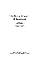The Social context of language /