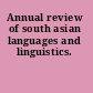 Annual review of south asian languages and linguistics.