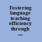 Fostering language teaching efficiency through cognitive linguistics