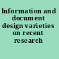 Information and document design varieties on recent research /