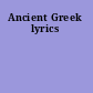 Ancient Greek lyrics