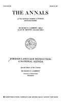 Foreign language instruction : a national agenda /