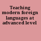 Teaching modern foreign languages at advanced level