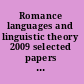 Romance languages and linguistic theory 2009 selected papers from "Going Romance" Nice 2009 /