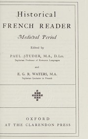 Historical French reader, medieval period /