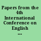 Papers from the 4th International Conference on English Historical Linguistics, Amsterdam, 10-13 April 1985