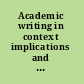 Academic writing in context implications and applications /