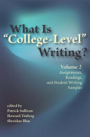 What is "college-level writing?" assignments, readings, and student writing samples /