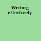 Writing effectively