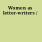 Women as letter-writers /