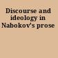 Discourse and ideology in Nabokov's prose
