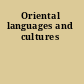 Oriental languages and cultures