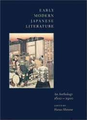Early modern Japanese literature : an anthology, 1600-1900 /