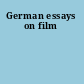 German essays on film