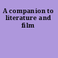 A companion to literature and film