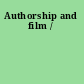 Authorship and film /