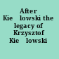 After Kieślowski the legacy of Krzysztof Kieślowski /