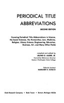 Periodical title abbreviations