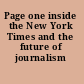 Page one inside the New York Times and the future of journalism /