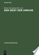 Der geist der unruhe : 1968 im vergleich : wissenschaft - literatur - medien /