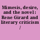 Mimesis, desire, and the novel : Rene Girard and literary criticism /