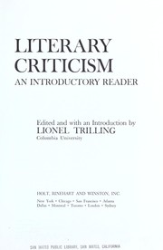 Literary criticism : an introductory reader /