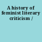 A history of feminist literary criticism /