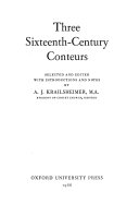 Three sixteenth-century conteurs /