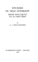 Studies in self-interest : from Descartes to La Bruyère.