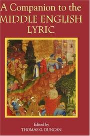 A companion to the Middle English lyric /