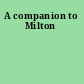 A companion to Milton