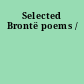 Selected Brontë poems /