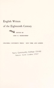English writers of the eighteenth century /