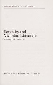 Sexuality and Victorian literature /