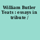 William Butler Yeats : essays in tribute /