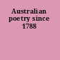 Australian poetry since 1788