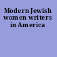 Modern Jewish women writers in America