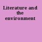 Literature and the environment