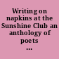 Writing on napkins at the Sunshine Club an anthology of poets writing in Macon /