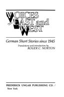 Voices East and West : German short stories since 1945 /