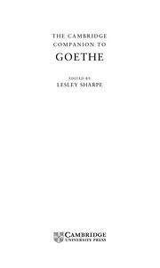 The Cambridge companion to Goethe /