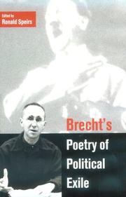 Brecht's poetry of political exile /