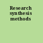 Research synthesis methods