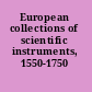 European collections of scientific instruments, 1550-1750