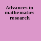 Advances in mathematics research