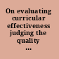 On evaluating curricular effectiveness judging the quality of K-12 mathematics evaluations /