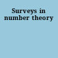 Surveys in number theory