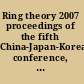 Ring theory 2007 proceedings of the fifth China-Japan-Korea conference, Tokyo, Japan, 10-15 September 2007 /