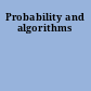 Probability and algorithms