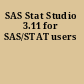 SAS Stat Studio 3.11 for SAS/STAT users